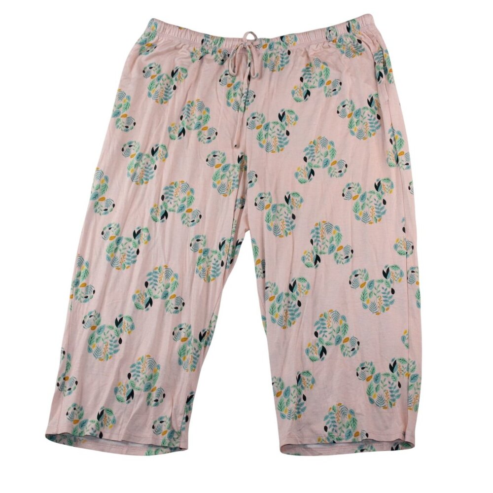 NWT Disney Large Sleepwear Pajama Set Multicolored Floral Mickey Mouse Print - Picture 3 of 16